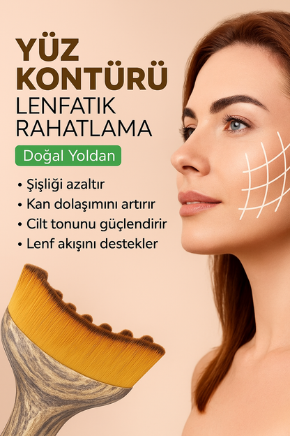 Doğal Bitki Lifli Lenf Masajı ve Yüz Şekillendirici Fırça