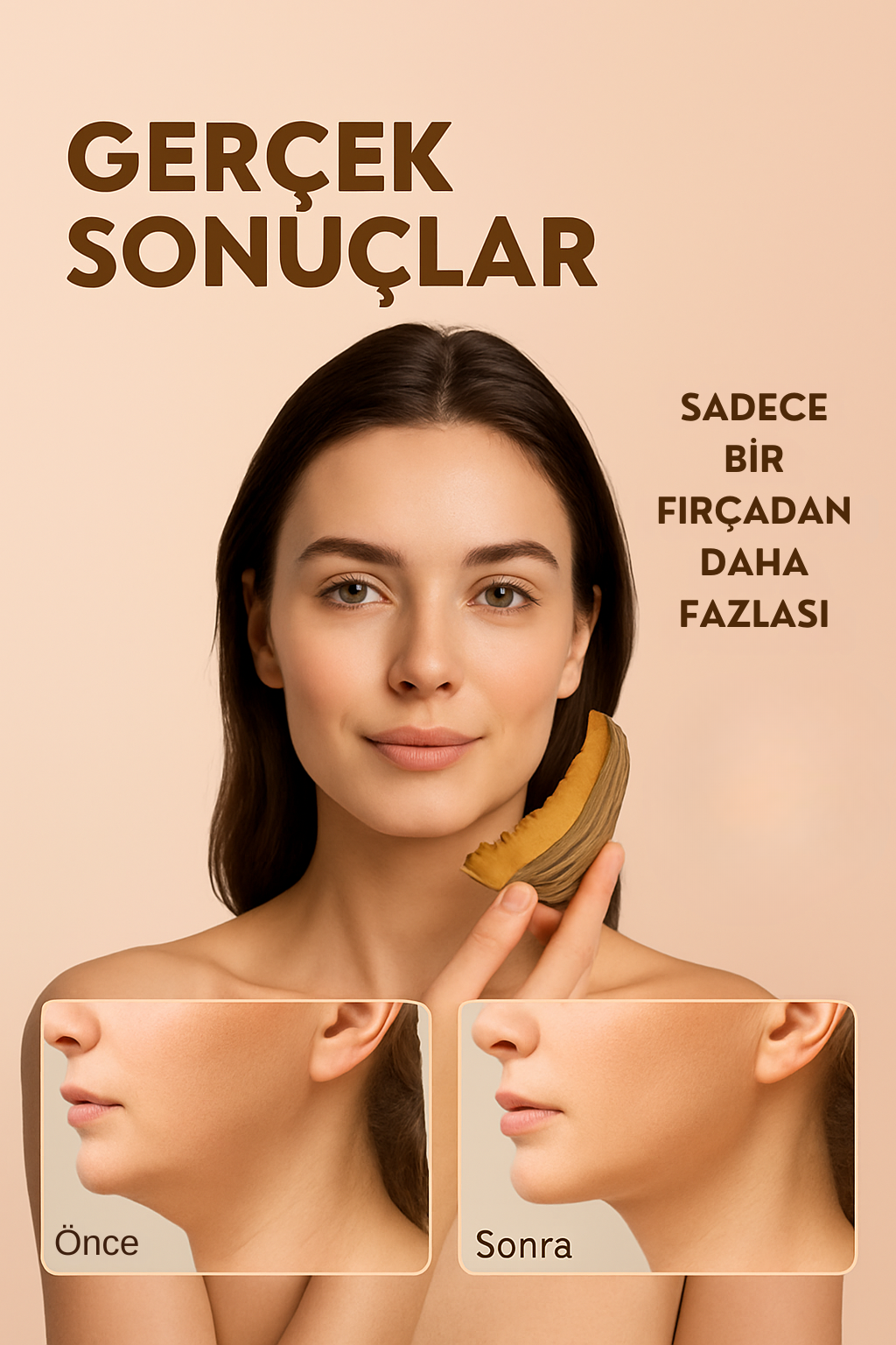 Doğal Bitki Lifli Lenf Masajı ve Yüz Şekillendirici Fırça